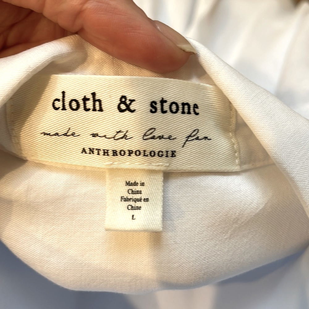 Anthropologie White Button-Down Shirt - Picture 9 of 9